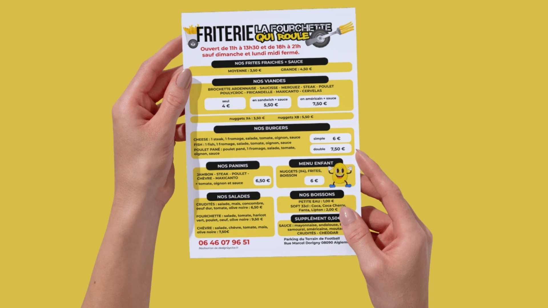 Menu Friterie La Fourchette qui Roule